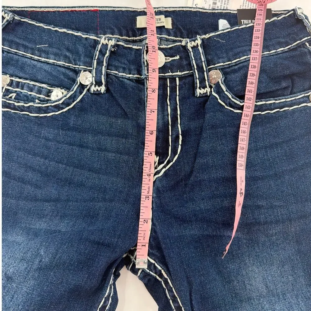 True Religion Men's Damon Dark Wash Rocco Super T NF 32 Slim Fit Jeans Size 30